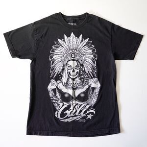 Sketch Supply Cali Sexy Goddess Headdress Money Short Sleeve T-Shirt Large Black